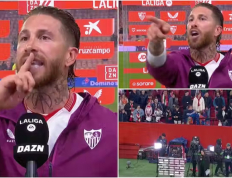 【168直播】西班牙资深中卫Sergio Ramos在电视直播中责骂球迷
